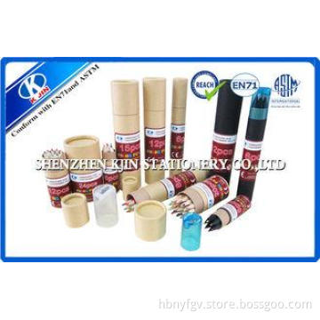 Personalized Basswood Artist Colored Pencils Set Cylindrica